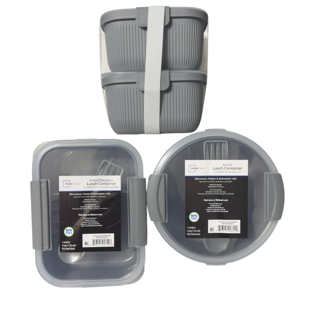 Mainstays Set of 3 Plastic Food Storage Container Kits NWT